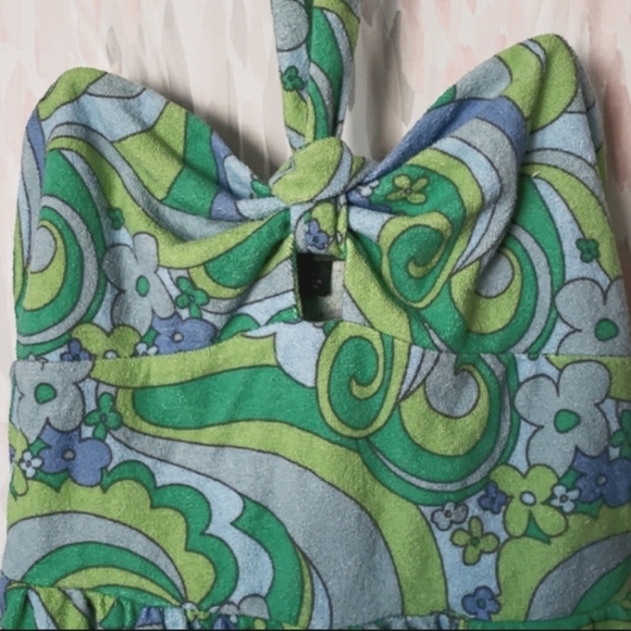 Wild Fable Blue Swirl French Terry Romper w/Adjustable Halter & Strap Options XS - Picture 6 of 11